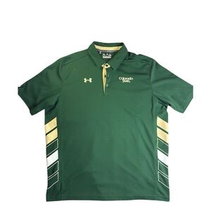 Under Armour Green and Yellow Performance Polo